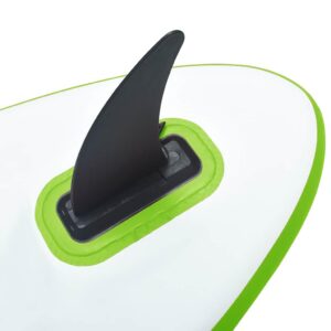 vidaXL Stand Up Paddleboard Set Aufblasbar mit Segel Tragetasche SUP Board Surfbrett Surfboard Paddling ISUP Grün Weiß 330x72x10cm - Image 4