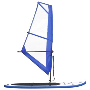 vidaXL Stand Up Paddleboard Set mit Segel Tragetasche Aufblasbar SUP Paddle Paddling Board Paddelbrett Surfboard Windsurf Rigg Blau Weiß - Image 8