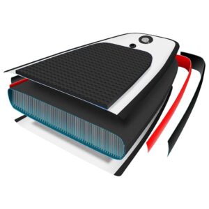 vidaXL Stand Up Paddleboard Set Aufblasbar mit Segel Tragetasche SUP Board Surfbrett Surfboard Paddling ISUP Schwarz Weiß 330x72x10cm - Image 7