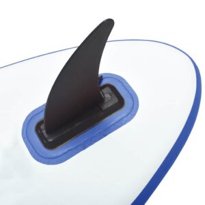 vidaXL Stand Up Paddleboard Set mit Segel Tragetasche Aufblasbar SUP Paddle Paddling Board Paddelbrett Surfboard Windsurf Rigg Blau Weiß - Image 3