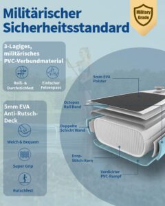 COOLCAA Mermaid SUP Board, 350cm (Extra Groß) Stand Up Paddling Board, Aufblasbares Stand-Up Paddle Board mit 86cm Extra Breit, Fishing Paddleboard mit Zubehör & Tragetasche für Adults, 210 kg - Image 4
