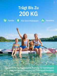 Niphean Stand up Paddling Board mit Sitz und Allem Zubehör, 320cm Paddleboard für Aller Fähigkeitsniveaus, SUP Board 200kg Tragkraft für 2 Personen, Standup Paddle Board for Adults - Image 3