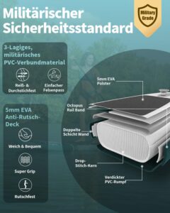 COOLCAA Mermaid SUP Board, 350cm (Extra Groß) Stand Up Paddling Board, Aufblasbares Stand-Up Paddle Board mit 86cm Extra Breit, Fishing Paddleboard mit Zubehör & Tragetasche für Adults, 210 kg - Image 4