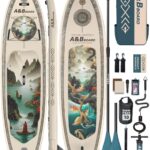ABBOARD Stand Up Paddling Board Aufblasbar 335cm - Standup Paddle Board mit Premium Zubehör Getränkehalter,SUP Board 200kg Tragkraft für 2 Personen Familien Anfänger