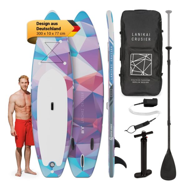 Capital Sports Aufblasbares SUP Board Set, All-Rounder SUP Board mit Aluminium Paddel, Stand Up Paddling Board für Kinder & Erwachsene, Paddle Board Aufblasbar mit Tasche & Pumpe, 305cm/10ft