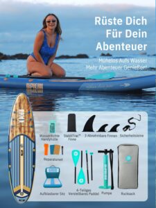 Niphean Stand up Paddling Board mit Sitz und Allem Zubehör, 320cm Paddleboard für Aller Fähigkeitsniveaus, SUP Board 200kg Tragkraft für 2 Personen, Standup Paddle Board for Adults - Image 8