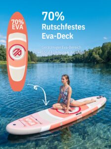 Niphean Stand up Paddling Board mit Sitz, (Ultraleichtes) SUP Board für Frauen, Standup Paddle Board mit +30% Balance StabilTrac-Finne, Anti-Rutsch Inflatable Paddle Board für Yoga&Haustierfreundlich - Image 6