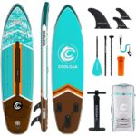 COOLCAA Dolphin Lite SUP Board, 350cm (Extra Groß) Stand Up Paddling Board, Aufblasbares Stand-Up Paddle Board mit 86cm Extra Breit, Fishing Paddleboard mit Zubehör & Tragetasche für Adults, 210 kg