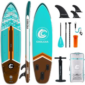 COOLCAA Dolphin Lite SUP Board, 350cm (Extra Groß) Stand Up Paddling Board, Aufblasbares Stand-Up Paddle Board mit 86cm Extra Breit, Fishing Paddleboard mit Zubehör & Tragetasche für Adults, 210 kg