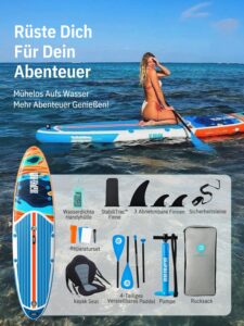 Niphean Stand up Paddling Board mit Sitz und Allem Zubehör, 320cm Paddleboard für Aller Fähigkeitsniveaus, SUP Board 200kg Tragkraft für 2 Personen, Standup Paddle Board for Adults - Image 8