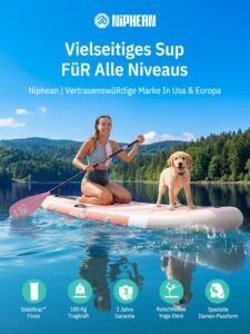 Niphean Stand up Paddling Board mit Sitz, (Ultraleichtes) SUP Board für Frauen, Standup Paddle Board mit +30% Balance StabilTrac-Finne, Anti-Rutsch Inflatable Paddle Board für Yoga&Haustierfreundlich - Image 2