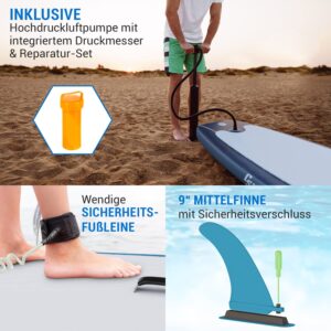 Capital Sports Aufblasbares SUP Board Set, All-Rounder SUP Board mit Aluminium Paddel, Stand Up Paddling Board für Kinder & Erwachsene, Paddle Board Aufblasbar mit Tasche & Pumpe, 305cm/10ft - Image 4