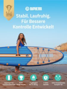 Niphean Stand up Paddling Board mit Sitz und Allem Zubehör, 320cm Paddleboard für Aller Fähigkeitsniveaus, SUP Board 200kg Tragkraft für 2 Personen, Standup Paddle Board for Adults - Image 2