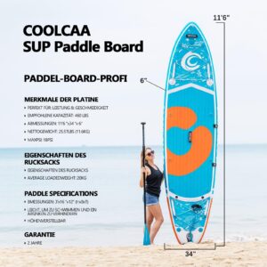 Premium SUP Board Set, Stand Up Paddling Board Aufblasbar mit Flossen, Knochleine, SUP Pump, Paddel, Sup-Rucksack, Für Erwachsene und Aller Könnensstufen, Belastbar bis 210 kg - Image 5