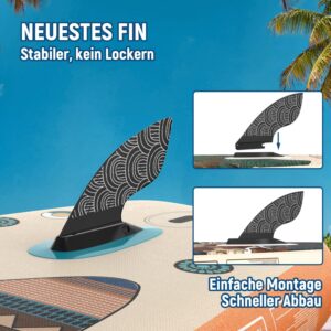 ANYFAST Stand Up Paddleboard, Inflatable, 3.35m x 89cm, 204kg Capacity, Wide, Ultra Stable, Non-Slip, with Pump, Camera Mount, Kid Handle, Leash, Backpack, Accessories (Grün-Ägypten) - Image 6