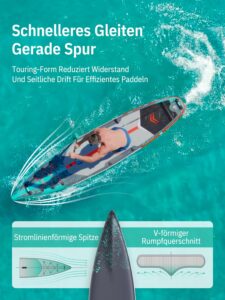 Niphean 380 cm Stand Up Paddling Board, 280 kg Tragfähigkeit Touring SUP Board mit Komplettem SUP-Zubehör&Kickpad, Stabiles Inflatable Paddle Board for Adults Racing-Surfing (Anfängerfreundlich) - Image 4