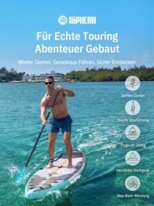 Niphean 380 cm Stand Up Paddling Board, 280 kg Tragfähigkeit Touring SUP Board mit Komplettem SUP-Zubehör&Kickpad, Stabiles Inflatable Paddle Board for Adults Racing-Surfing (Anfängerfreundlich) - Image 2