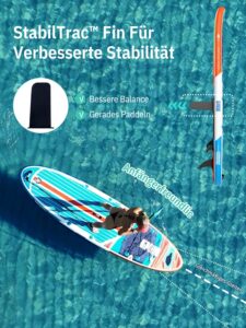 Niphean Stand up Paddling Board mit Sitz und Allem Zubehör, 320cm Paddleboard für Aller Fähigkeitsniveaus, SUP Board 200kg Tragkraft für 2 Personen, Standup Paddle Board for Adults - Image 6