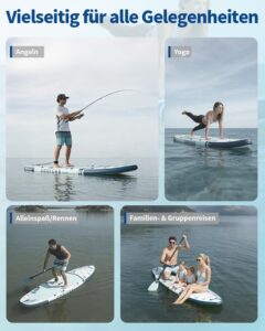 COOLCAA Mermaid SUP Board, 350cm (Extra Groß) Stand Up Paddling Board, Aufblasbares Stand-Up Paddle Board mit 86cm Extra Breit, Fishing Paddleboard mit Zubehör & Tragetasche für Adults, 210 kg - Image 7