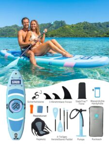 Niphean Stand up Paddling Board mit Sitz, (Ultraleichtes) SUP Board für Frauen, Standup Paddle Board mit +30% Balance StabilTrac-Finne, Anti-Rutsch Inflatable Paddle Board für Yoga&Haustierfreundlich - Image 8