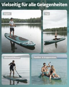 COOLCAA Mermaid SUP Board, 350cm (Extra Groß) Stand Up Paddling Board, Aufblasbares Stand-Up Paddle Board mit 86cm Extra Breit, Fishing Paddleboard mit Zubehör & Tragetasche für Adults, 210 kg - Image 7