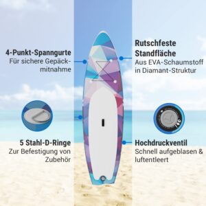 Capital Sports Aufblasbares SUP Board Set, All-Rounder SUP Board mit Aluminium Paddel, Stand Up Paddling Board für Kinder & Erwachsene, Paddle Board Aufblasbar mit Tasche & Pumpe, 305cm/10ft - Image 3