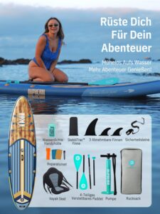 Niphean Stand up Paddling Board mit Sitz und Allem Zubehör, 320cm Paddleboard für Aller Fähigkeitsniveaus, SUP Board 200kg Tragkraft für 2 Personen, Standup Paddle Board for Adults - Image 8