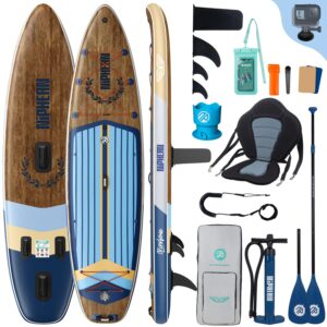 Niphean (Extra Groß) Stand Up Paddling Board, SUP für 2+1 Personen/Familien, SUP Board mit (Anfängergeeignet) StabilTrac Finne, Wasserdichte Handyhülle, Stand Up Paddle Board for Adults, Geschenkideen
