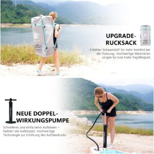 COOLCAA Dolphin Lite SUP Board, 350cm (Extra Groß) Stand Up Paddling Board, Aufblasbares Stand-Up Paddle Board mit 86cm Extra Breit, Fishing Paddleboard mit Zubehör & Tragetasche für Adults, 210 kg - Image 5
