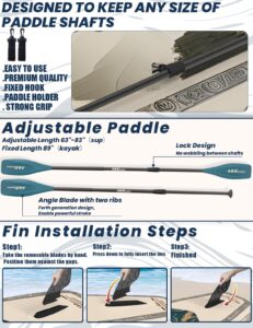 ABBOARD Stand Up Paddling Board Aufblasbar 335cm - Standup Paddle Board mit Premium Zubehör Getränkehalter,SUP Board 200kg Tragkraft für 2 Personen Familien Anfänger - Image 5