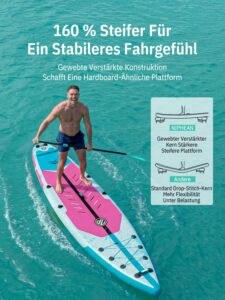 Niphean 380 cm Stand Up Paddling Board, 280 kg Tragfähigkeit Touring SUP Board mit Komplettem SUP-Zubehör&Kickpad, Stabiles Inflatable Paddle Board for Adults Racing-Surfing (Anfängerfreundlich) - Image 3