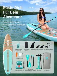 Niphean Stand up Paddling Board mit Sitz und Allem Zubehör, 320cm Paddleboard für Aller Fähigkeitsniveaus, SUP Board 200kg Tragkraft für 2 Personen, Standup Paddle Board for Adults - Image 7