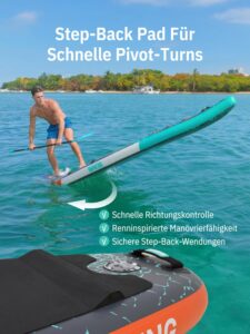 Niphean 380 cm Stand Up Paddling Board, 280 kg Tragfähigkeit Touring SUP Board mit Komplettem SUP-Zubehör&Kickpad, Stabiles Inflatable Paddle Board for Adults Racing-Surfing (Anfängerfreundlich) - Image 7