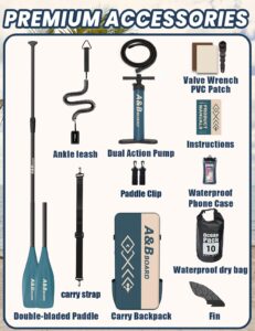 ABBOARD Stand Up Paddling Board Aufblasbar 335cm - Standup Paddle Board mit Premium Zubehör Getränkehalter,SUP Board 200kg Tragkraft für 2 Personen Familien Anfänger - Image 4