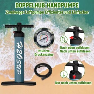 H2OSUP Stand Up Paddling Board-15 cm Dick Aufblasbares SUP Board,mit Rucksack,Haltbares Paddle Board Zubehör - Image 7