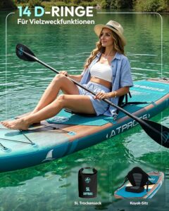 ATPROSS Stand Up Paddling Board mit Zubehör Set, 320x84cm Extra Breit SUP Board für 2 Personen, 200kg Tragkraft, Rutschfestes Stand Up Paddle zum Surfen - Image 9