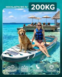 ATPROSS Stand Up Paddling Board mit Zubehör Set, 320x84cm Extra Breit SUP Board für 2 Personen, 200kg Tragkraft, Rutschfestes Stand Up Paddle zum Surfen - Image 2