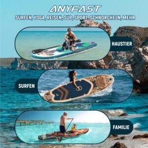 ANYFAST Inflatable Stand Up Paddle Board for Fishing - 11 x 35 Inch Wide, Ultra Stable, with Pump, Camera Mount, Children's Handle, Leash, Backpack and Accessories for Teenagers/Adults (Classic - Image 8