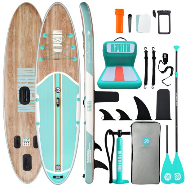 Niphean Stand up Paddling Board mit Sitz und Allem Zubehör, 320cm Paddleboard für Aller Fähigkeitsniveaus, SUP Board 200kg Tragkraft für 2 Personen, Standup Paddle Board for Adults