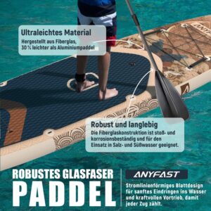 ANYFAST Inflatable Stand Up Paddle Board for Fishing - 11 x 35 Inch Wide, Ultra Stable, with Pump, Camera Mount, Children's Handle, Leash, Backpack and Accessories for Teenagers/Adults (Classic - Image 5