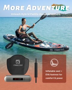 iTAOSTAR N01CP 35" extrabreites aufblasbares Stand-Up-Paddleboard mit Sitz – stabiles SUP für Erwachsene – tragbares Paddleboard für Yoga, Surfen, Angeln – inklusive komplettem Zubehörset - Image 4