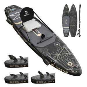 iTAOSTAR A02A 35" Extra Wide Paddle Board, Stand Up Paddle Board with Seat, Stable Wide Inflatable Paddle Boards for Adults/Family/Youth of All Skill Levels