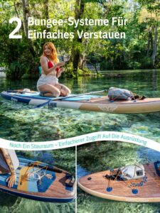 Niphean (Extra Groß) Stand Up Paddling Board, SUP für 2+1 Personen/Familien, SUP Board mit (Anfängergeeignet) StabilTrac Finne, Wasserdichte Handyhülle, Stand Up Paddle Board for Adults, Geschenkideen - Image 7
