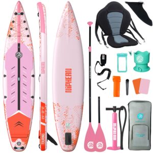 Niphean 380 cm Stand Up Paddling Board, 280 kg Tragfähigkeit Touring SUP Board mit Komplettem SUP-Zubehör&Kickpad, Stabiles Inflatable Paddle Board for Adults Racing-Surfing (Anfängerfreundlich)