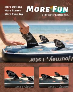 iTAOSTAR N01CP 35" extrabreites aufblasbares Stand-Up-Paddleboard mit Sitz – stabiles SUP für Erwachsene – tragbares Paddleboard für Yoga, Surfen, Angeln – inklusive komplettem Zubehörset - Image 5
