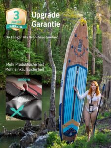 Niphean (Extra Groß) Stand Up Paddling Board, SUP für 2+1 Personen/Familien, SUP Board mit (Anfängergeeignet) StabilTrac Finne, Wasserdichte Handyhülle, Stand Up Paddle Board for Adults, Geschenkideen - Image 2
