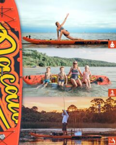 NACATIN 366cm (12ft) aufblasbares SUP Board mit Sitz, breites 91cm (36in) Stand Up Paddling Board für Erwachsene & Familie, mit Einzel-/Doppelpaddel, Kajaksitz, stabiles breites Deck für Anfänger - Image 8