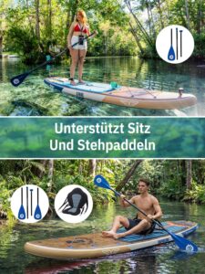 Niphean (Extra Groß) Stand Up Paddling Board, SUP für 2+1 Personen/Familien, SUP Board mit (Anfängergeeignet) StabilTrac Finne, Wasserdichte Handyhülle, Stand Up Paddle Board for Adults, Geschenkideen - Image 8