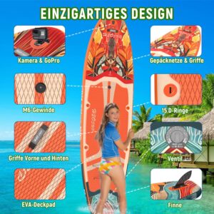 H2OSUP Stand Up Paddling Board-15 cm Dick Aufblasbares SUP Board,mit Rucksack,Haltbares Paddle Board Zubehör - Image 3