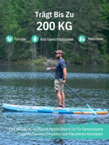 Niphean Stand up Paddling Board mit Sitz und Allem Zubehör, 320cm Paddleboard für Aller Fähigkeitsniveaus, SUP Board 200kg Tragkraft für 2 Personen, Standup Paddle Board for Adults - Image 5